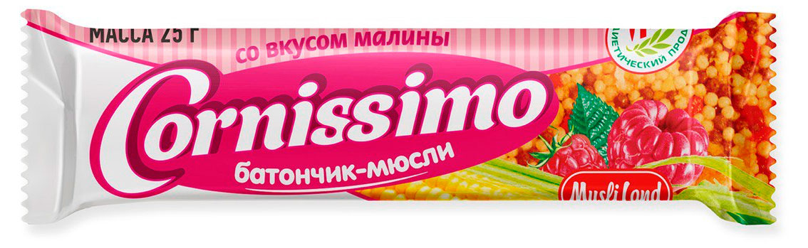 Батончик-мюсли Cornissimo со вкусом малины Беларусь, 25 г
