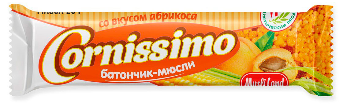 Батончик-мюсли Cornissimo со вкусом абрикоса Беларусь, 25 г