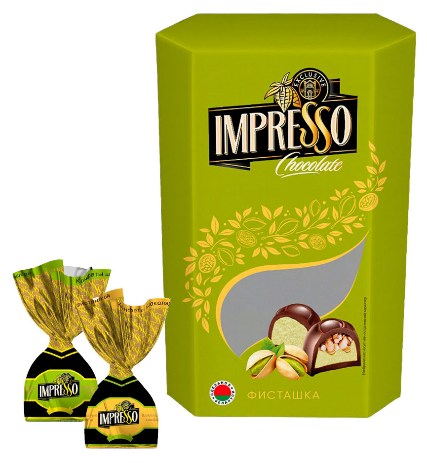 Конфеты шоколадные Спартак Impresso с фисташкой Беларусь, 160 г