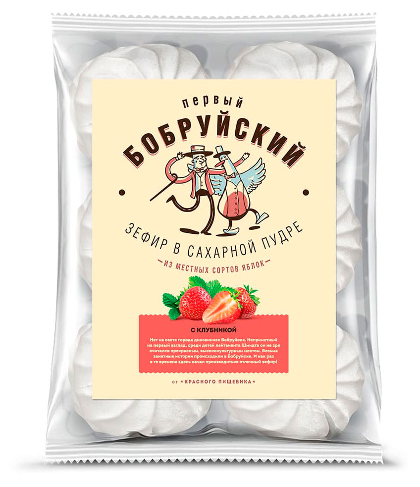 Зефир Первый Бобруйский в сахарной пудре с клубникой Беларусь, 250 г