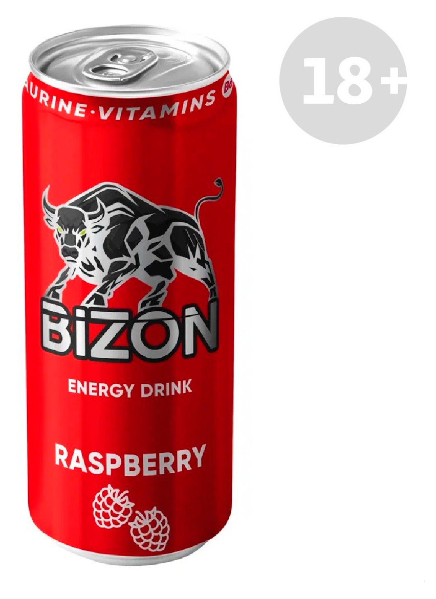 Напиток энергетический Bizon Energy Drink со вкусом малины, 449 мл