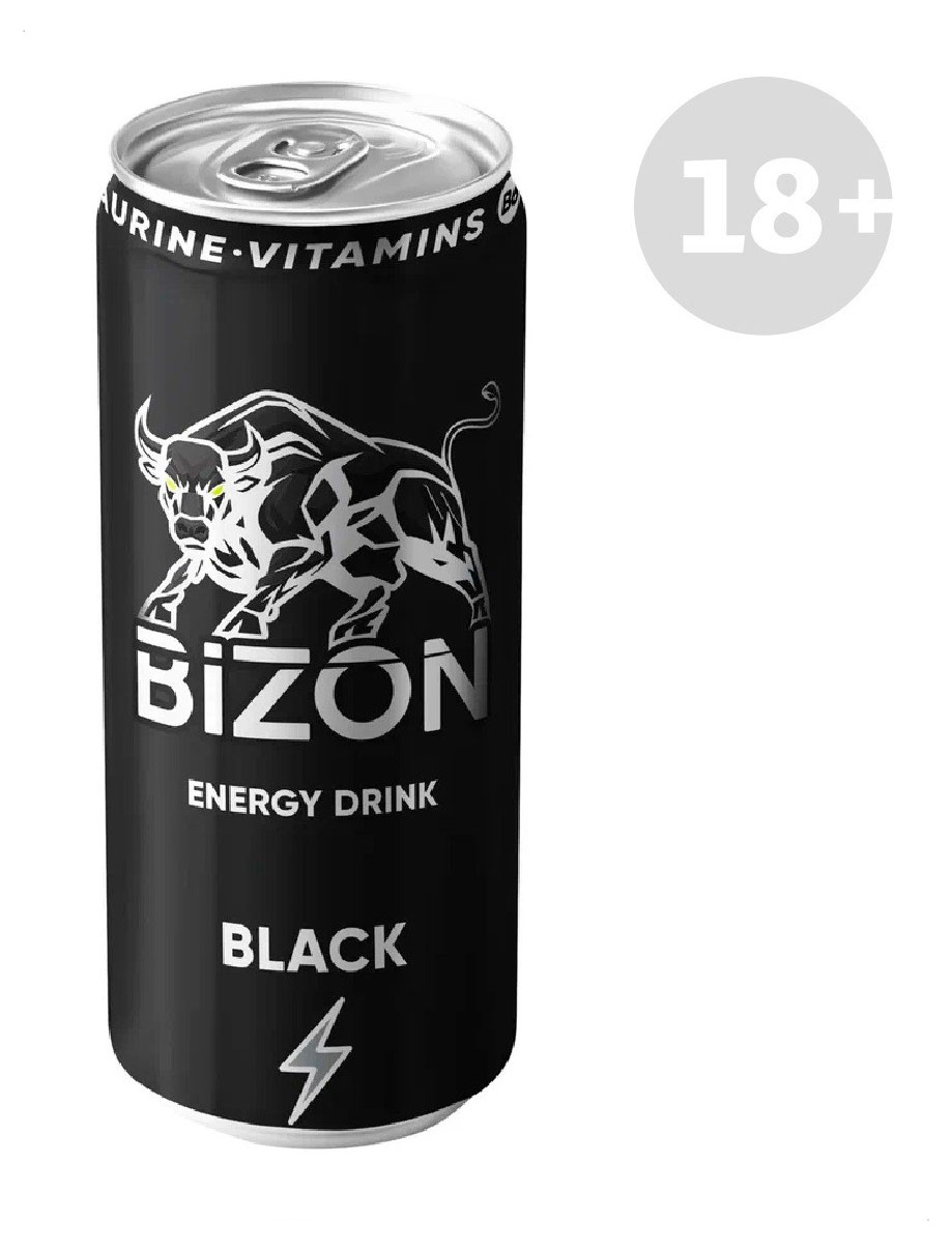 Напиток энергетический Bizon Energy Drink Black, 449 мл