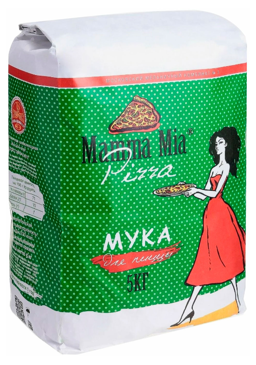 Мука пшеничная Mamma Mia Pizza высший сорт, 10 кг