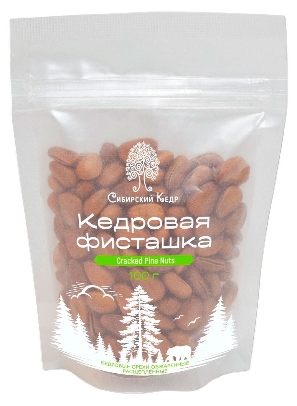 Орех кедровый Сибирский Кедр Кедровая фисташка неочищенный расщепленный жареный в масле, 100 г