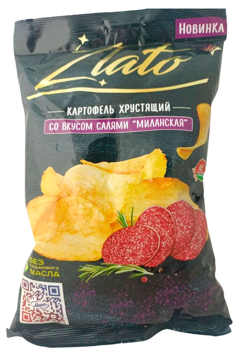 Чипсы картофельные Zlato со вкусом салями Миланская Беларусь, 70 г