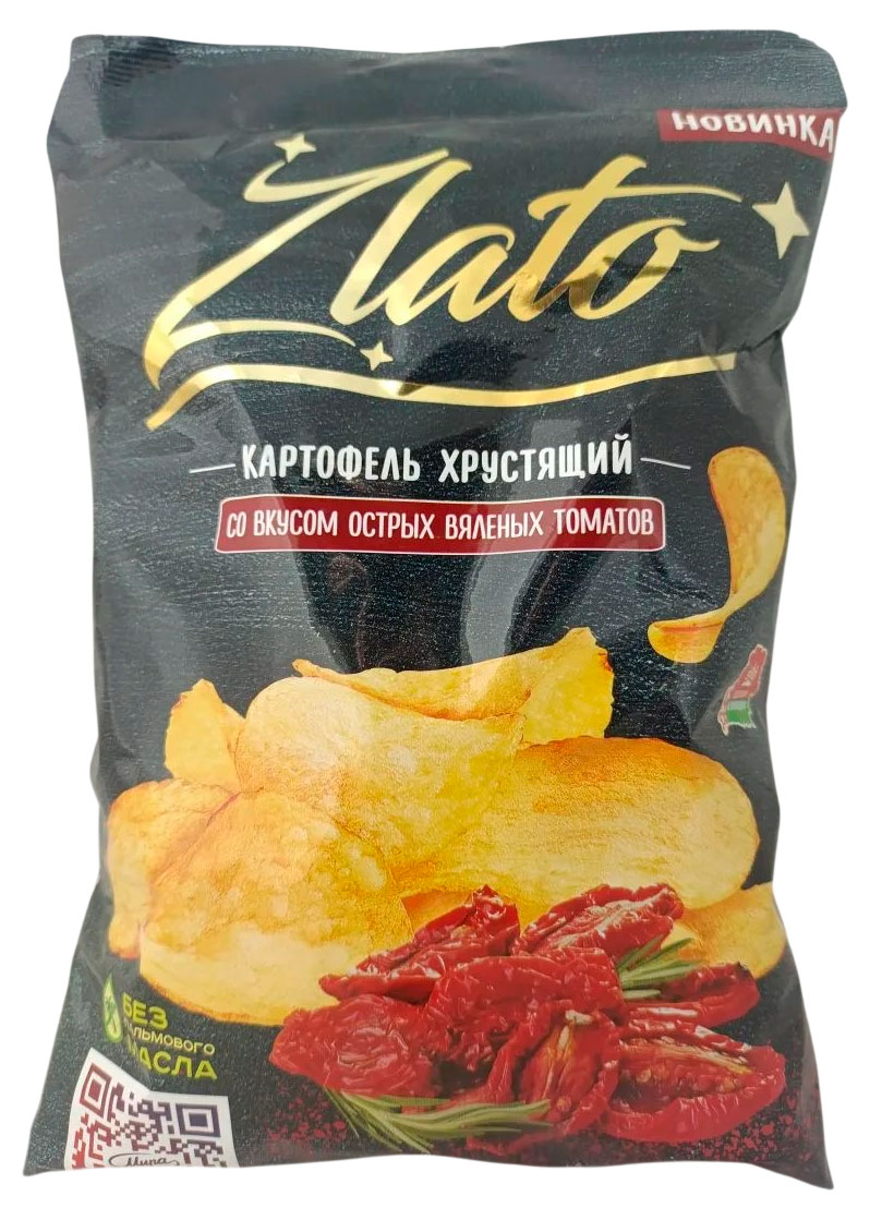 Чипсы картофельные Zlato со вкусом острых вяленых томатов Беларусь, 70 г