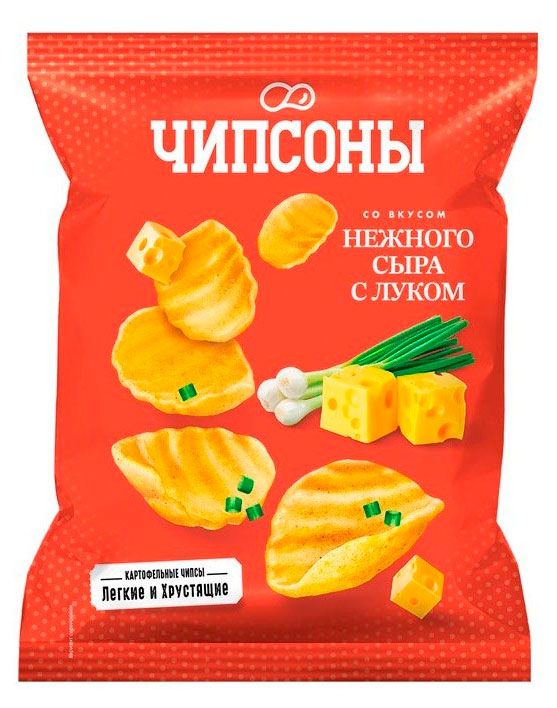 Чипсы картофельные Чипсоны со вкусом нежного сыра и лука, 40 г