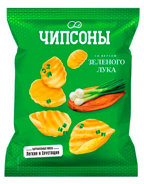 Чипсы картофельные Чипсоны со вкусом зеленого лука, 40 г