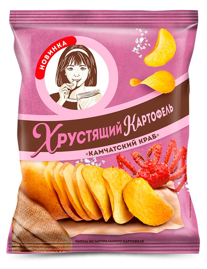 Чипсы картофельный Хрустящий картофель со вкусом камчатского краба, 160 г