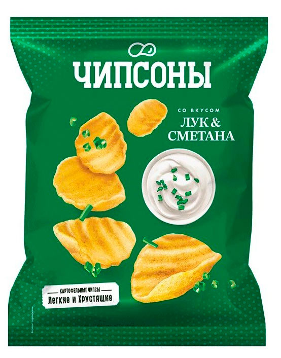 Чипсы картофельные Чипсоны со вкусом сметаны и лука, 40 г