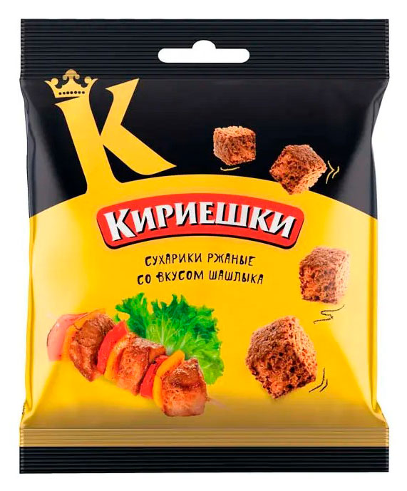 Сухарики ржано-пшеничные Кириешки со вкусом шашлыка, 40 г
