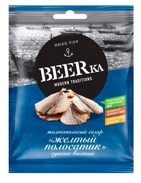 Желтый полосатик сушено-вяленый BEERka, 40 г