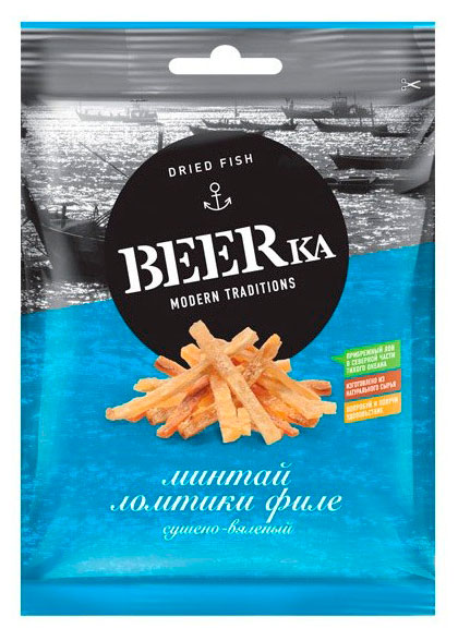 Филе минтая сушено-вяленое BEERka ломтики, 25 г