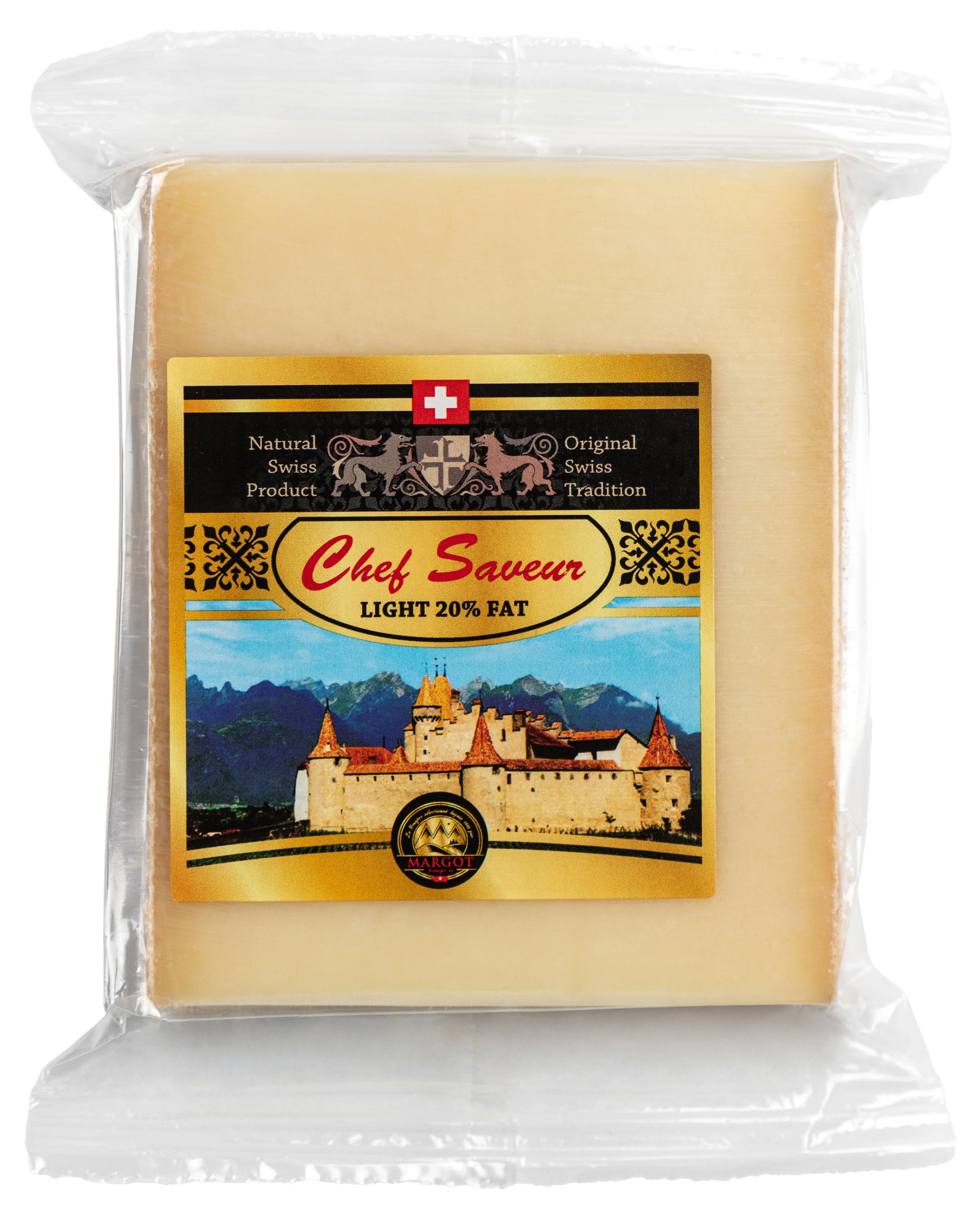 Сыр твердый Шеф Савье Margot Fromages 20% БЗМЖ Швейцария, 200 г