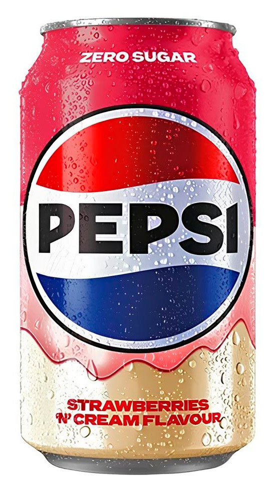 Напиток газированный Pepsi Zero Strawberry&Cream Великобритания, 330 мл