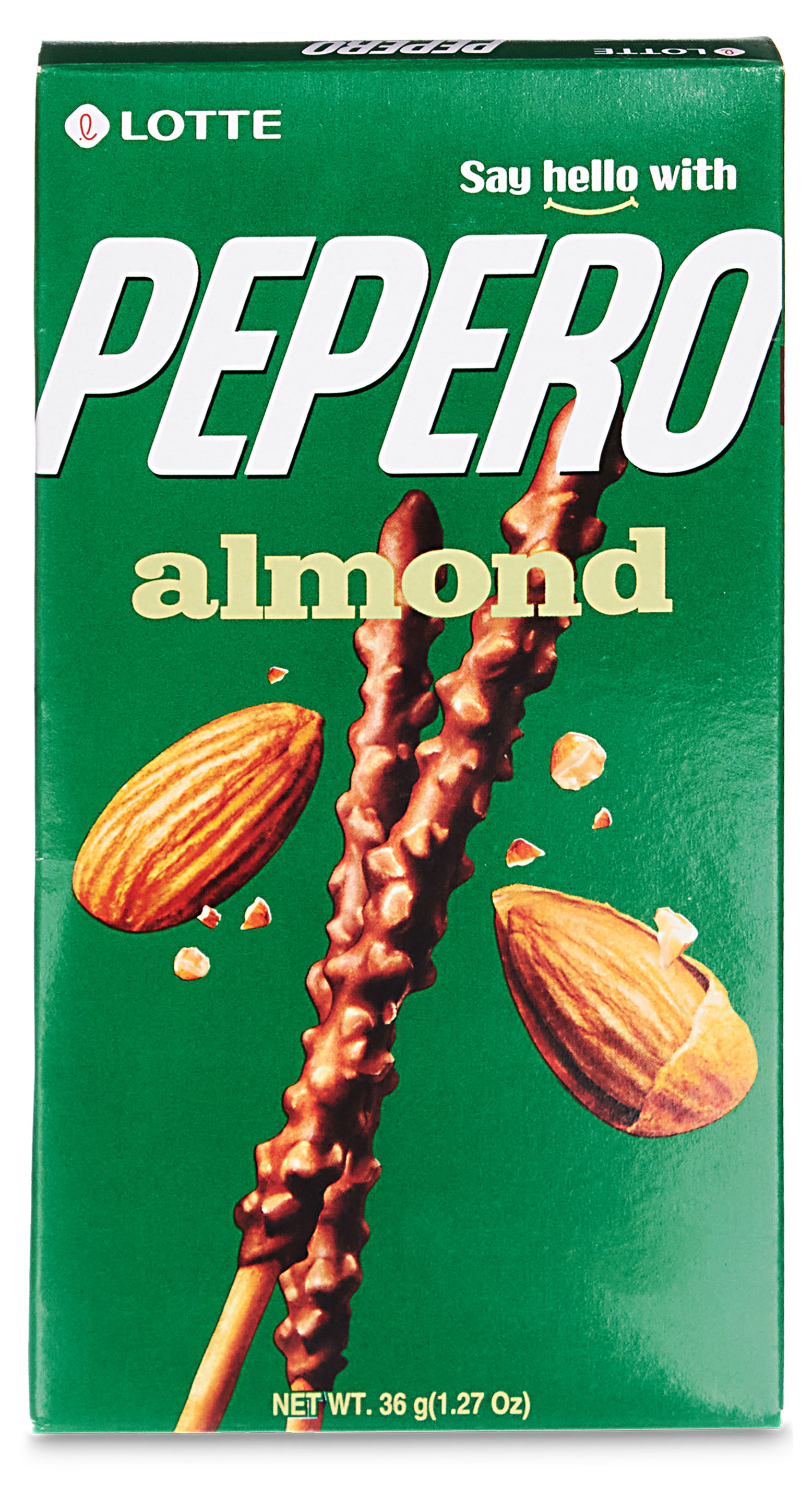 Соломка LOTTE Almond Pepero в шоколадной глазури с миндалем Корея, 36 г