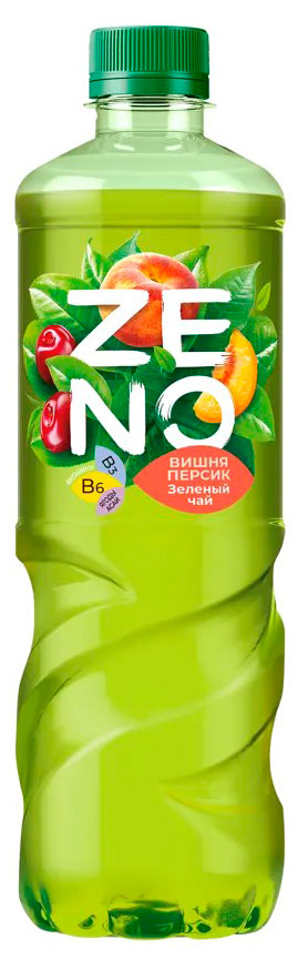 Чай зеленый Zeno с вишней и персиком, 500 мл