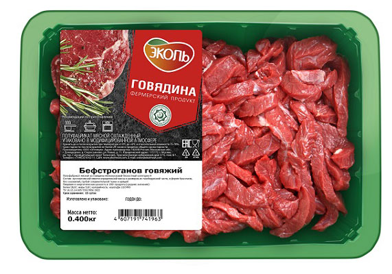 Бефстроганов Эколь говядина охлажденная, 400 г