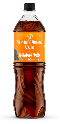 Напиток газированный Черноголовка Кола сливочный апельсин без сахара, 1 л