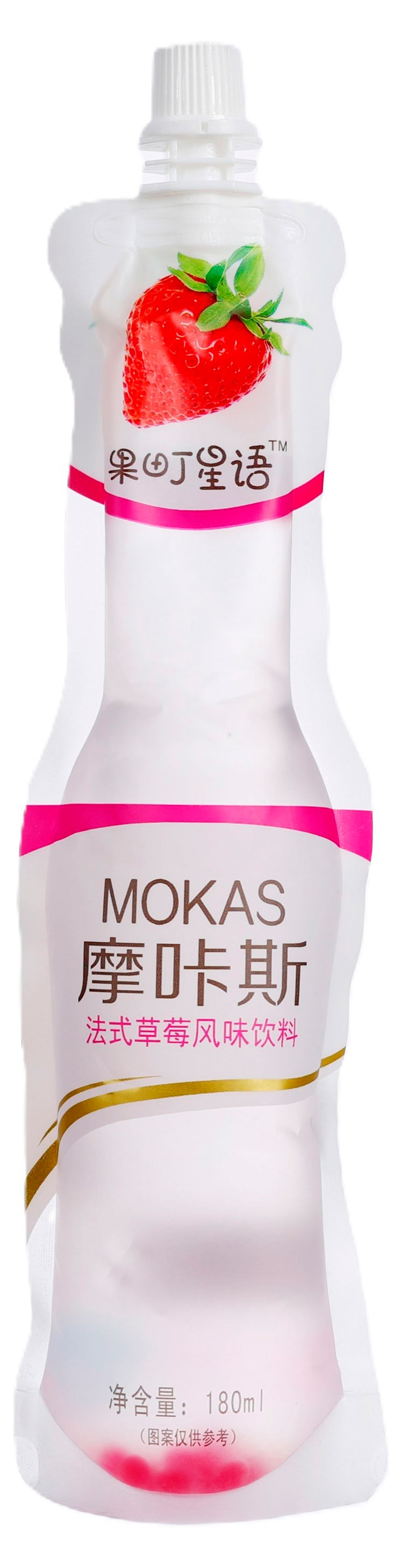 Напиток сокосодержащий Mokas со вкусом клубники и кусочками желе, 180 мл