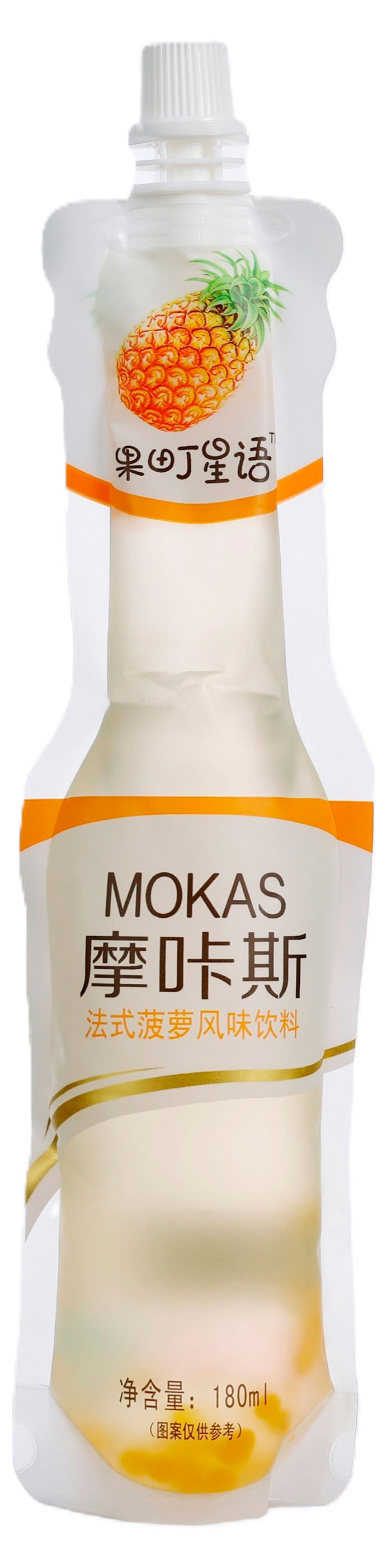 Напиток сокосодержащий Mokas со вкусом ананаса и кусочками желе, 180 мл