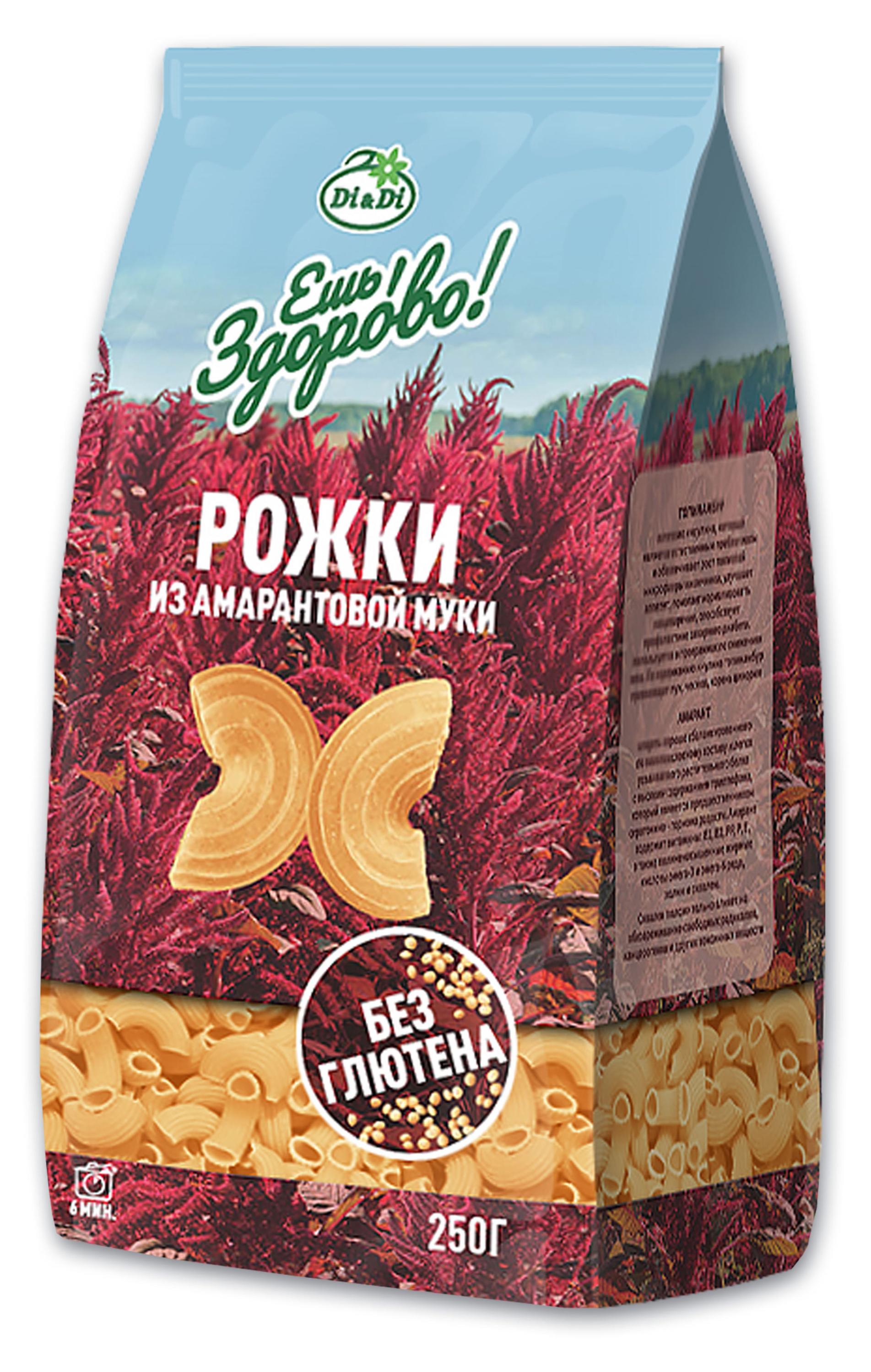 Макаронные изделия Di&Di Рожки из амарантовой муки Ешь Здорово без глютена, 250 г