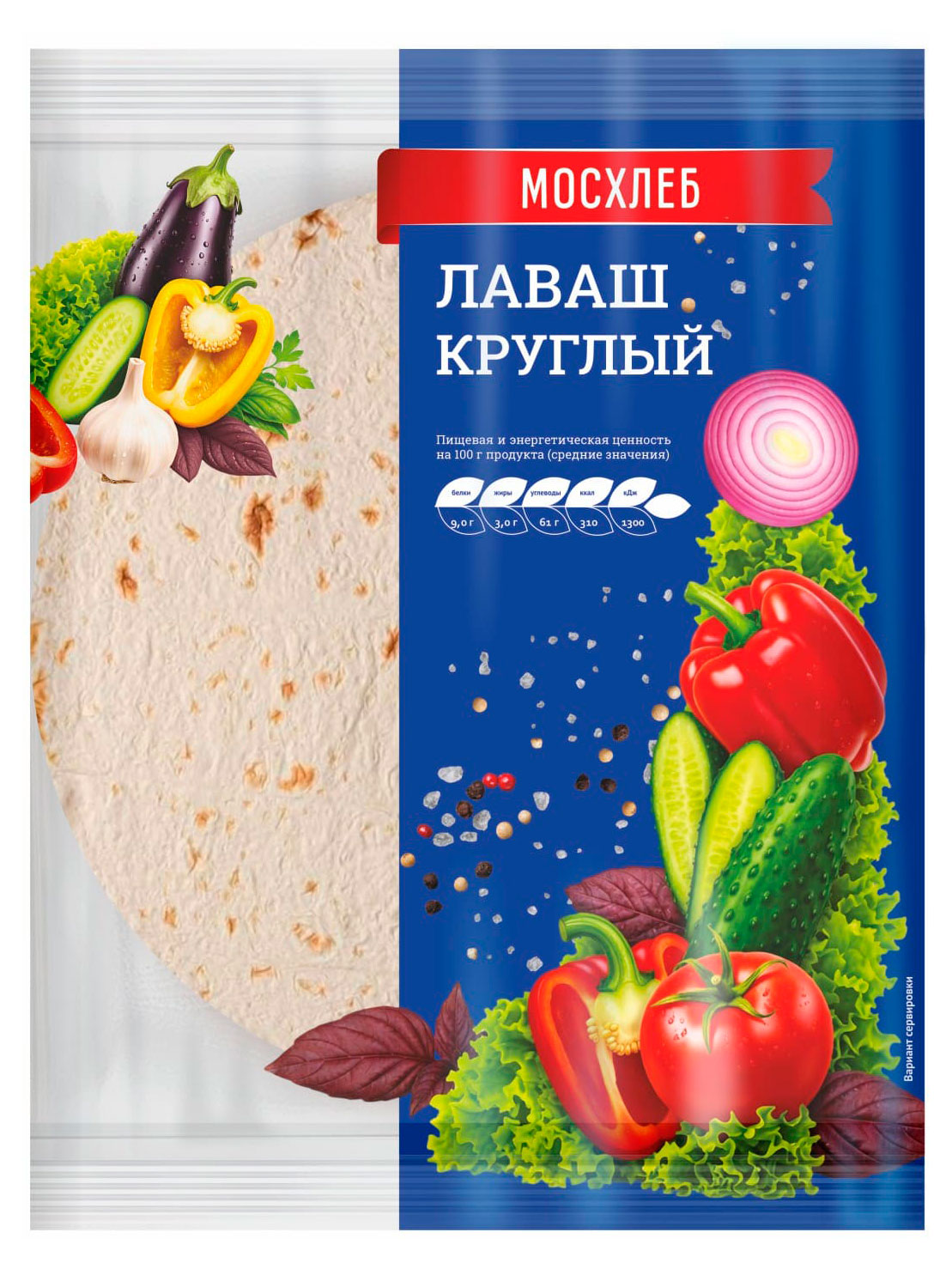 Лаваш МОСХЛЕБ круглый 6 шт, 300 г
