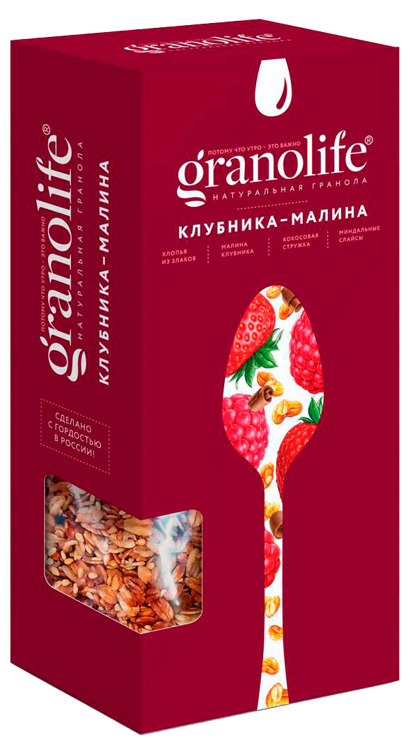 Мюсли-гранола Granolife клубника-малина, 400 г