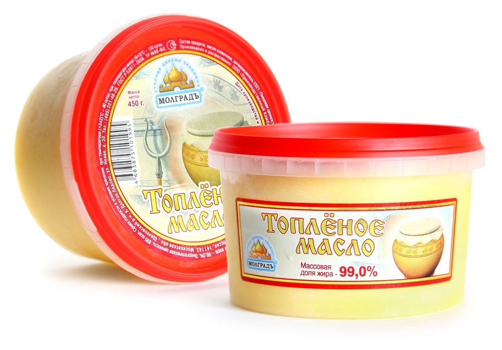 Масло топленое сливочное Молградъ ведерко 99% ГОСТ, 450 г