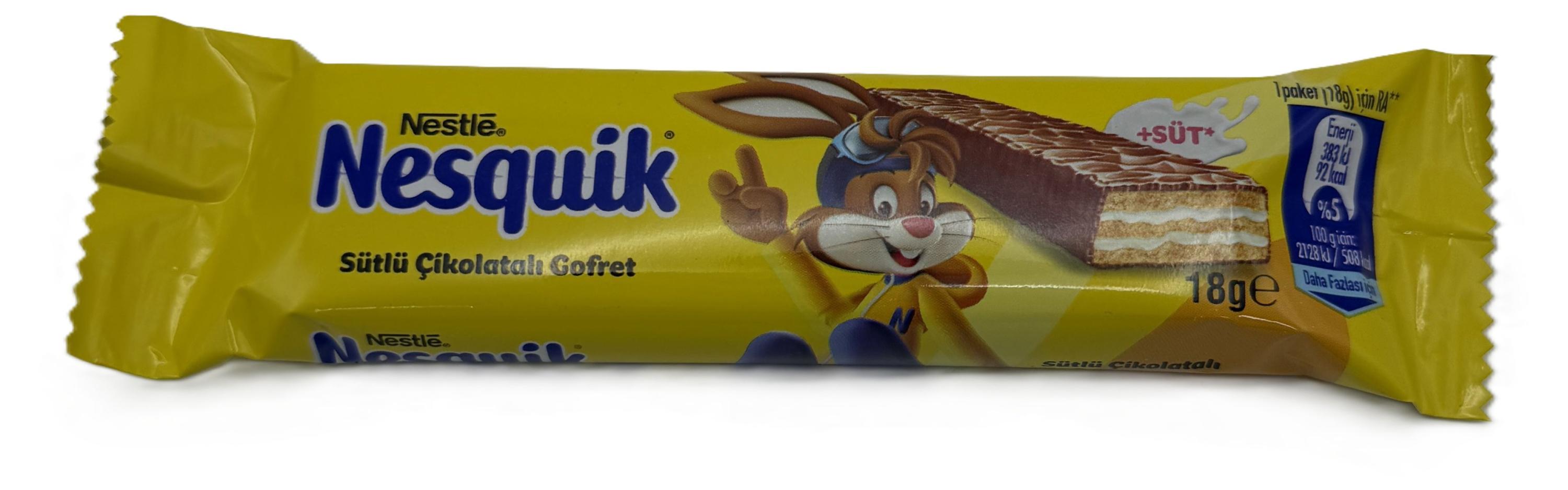 Батончик Nestle Nesquik Wafer вафля в молочном шоколаде Турция, 18 г