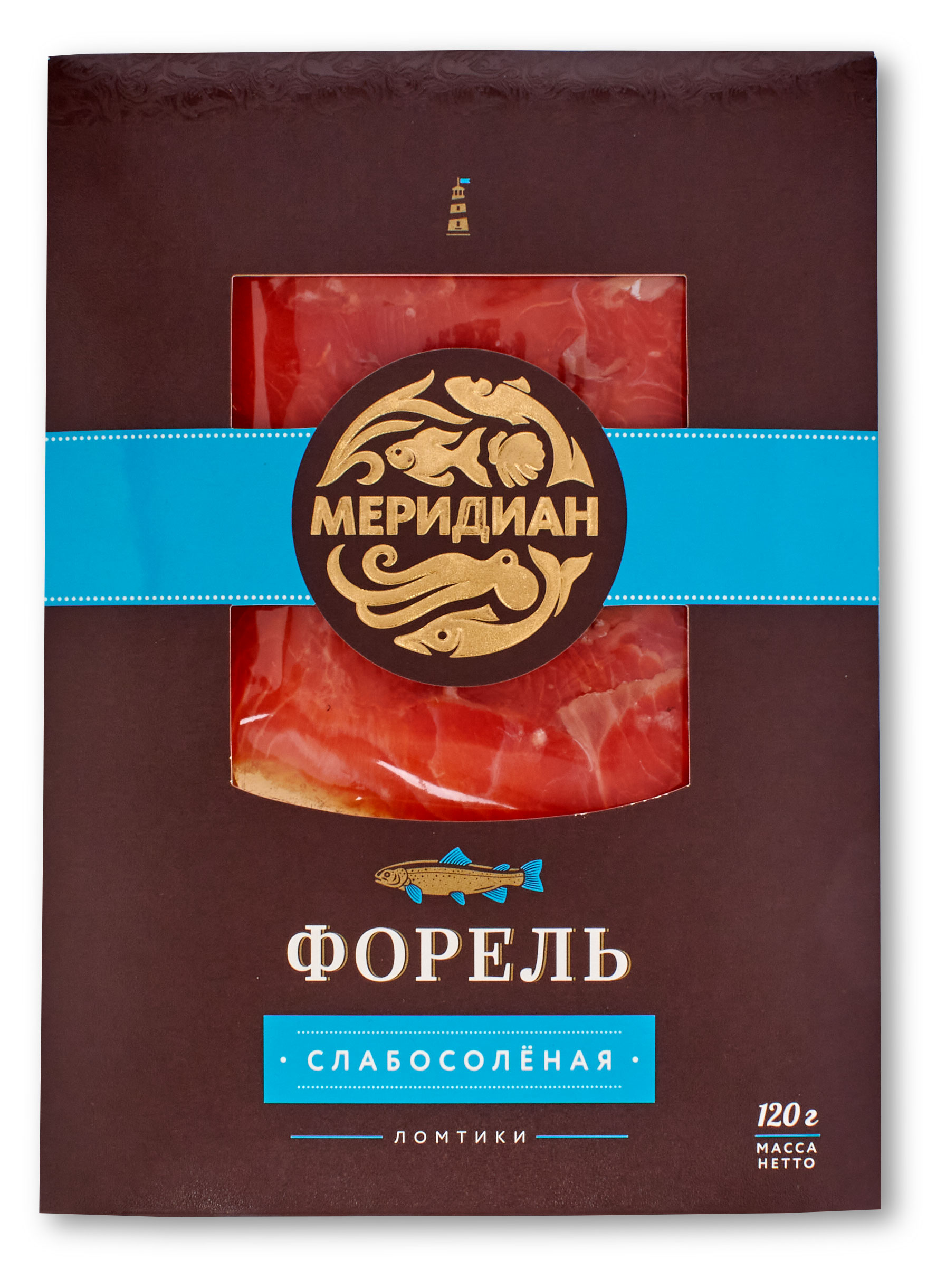 Форель Меридиан слабосоленая филе-ломтики, 120 г