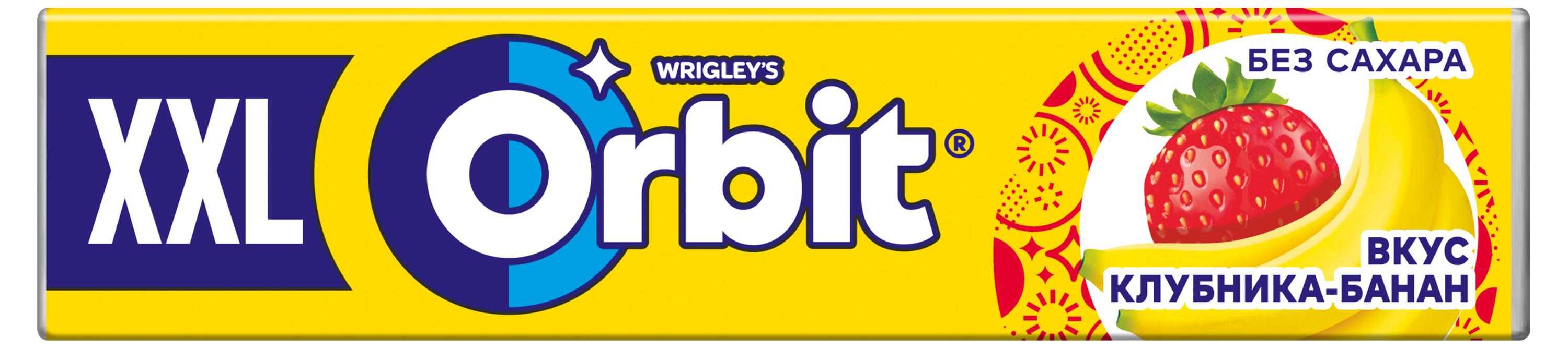 Резинка жевательная Orbit XXL клубника-банан без сахара, 19 г