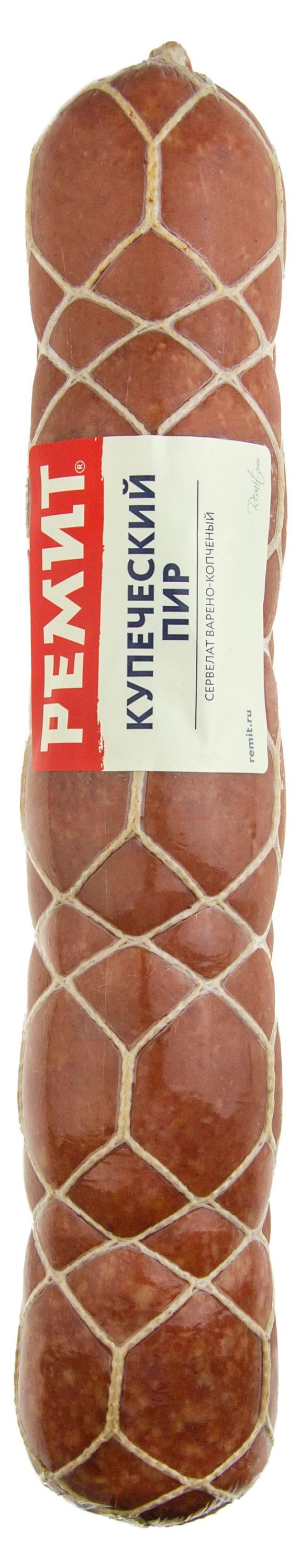Колбаса варено-копченая Ремит Сервелат Купеческий пир, ~ 0,5 кг