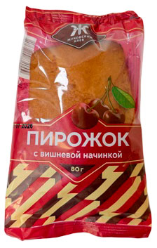 Пирожок Жуковский хлеб с вишневой начинкой, 80 г