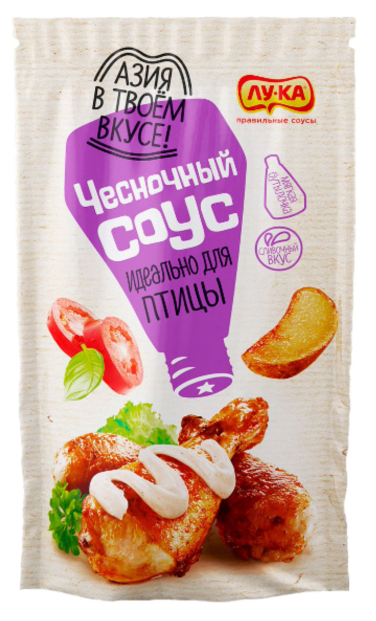 Соус кулинарный майонезный Лу-Ка Чесночный для птицы охлажденный, 270 мл