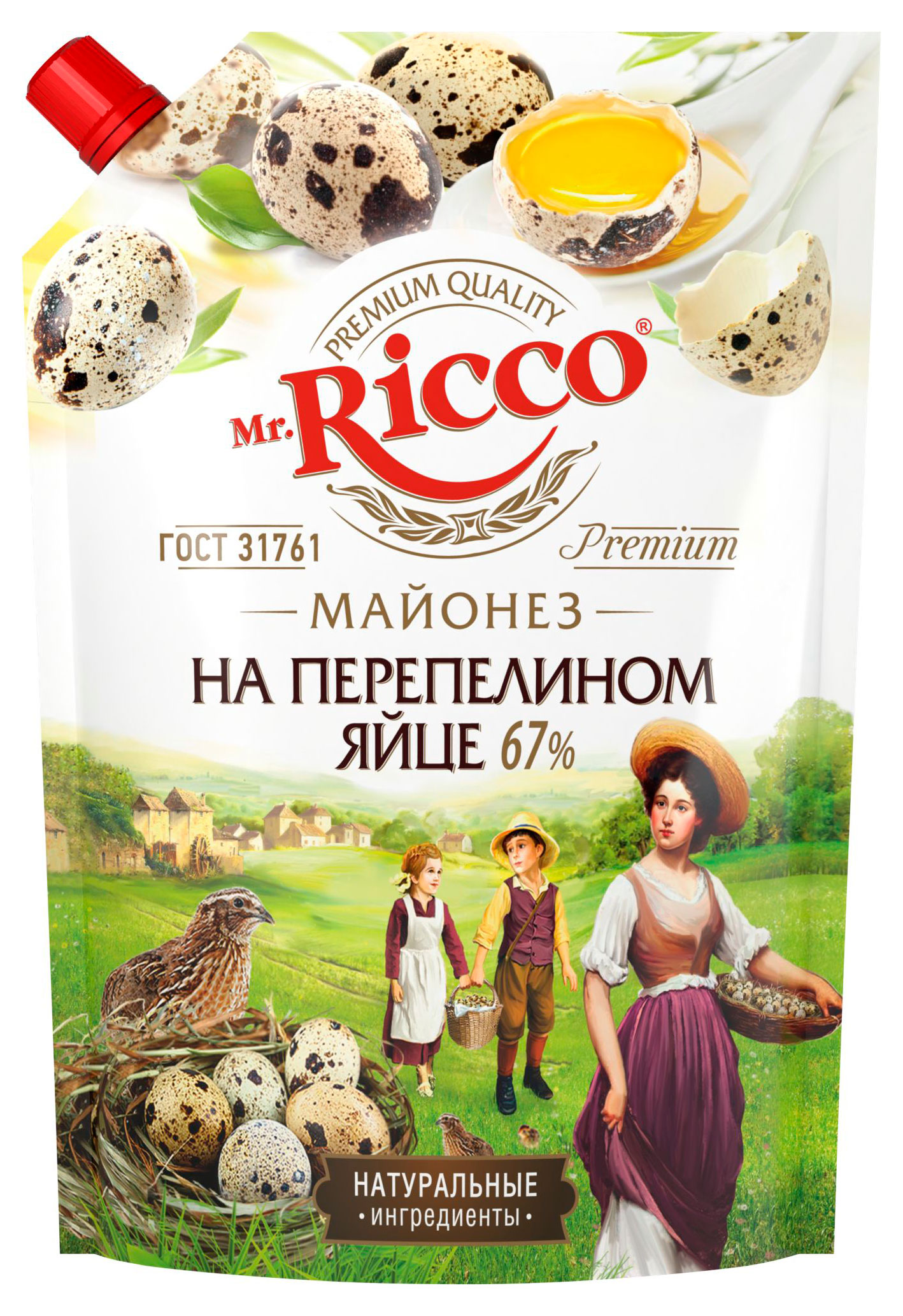 Майонез на перепелиных яйцах Mr.Ricco 67% охлажденный, 800 мл