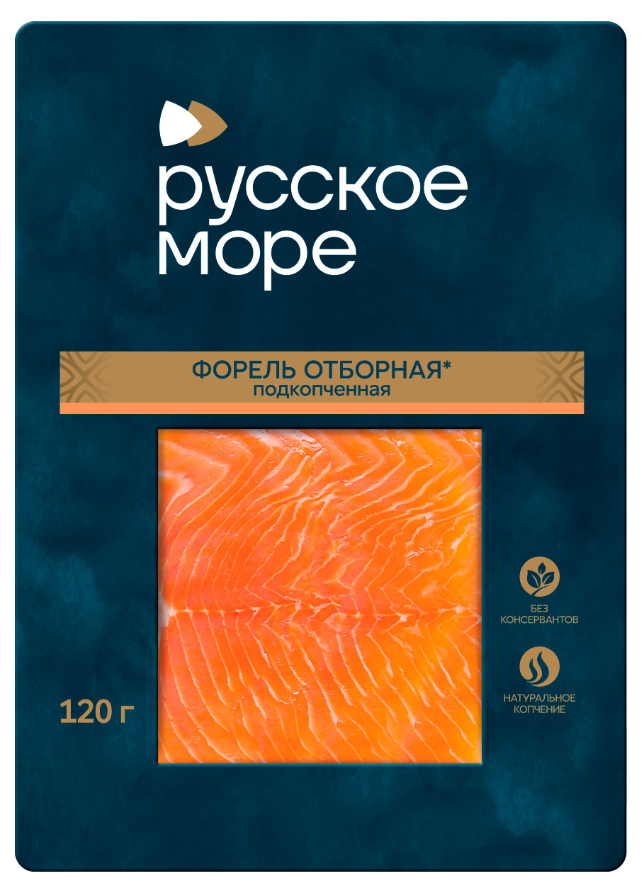 Форель Русское море холодного копчения филе-ломтики, 120 г