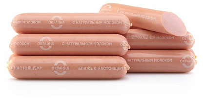 Сосиски Окраина с натуральным молоком, ~ 1,3 кг
