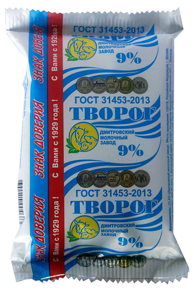 Творог ДМЗ брикет 9% БЗМЖ, 180 г
