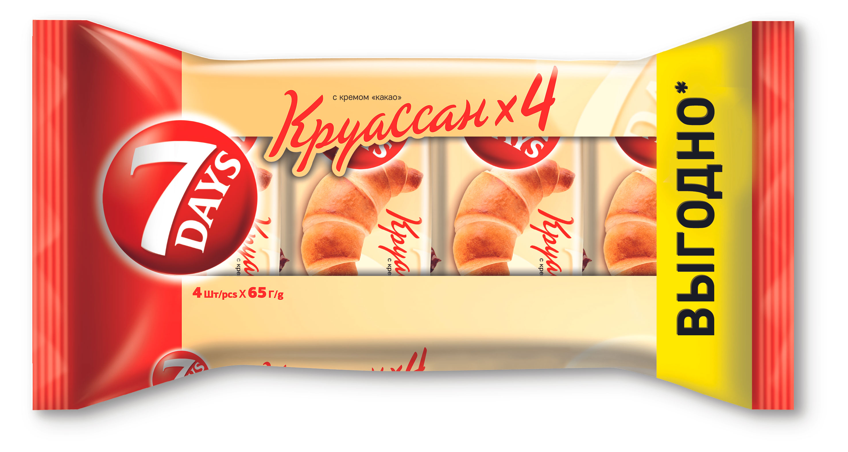 Круассан 7Days с кремом какао, 4 х 65 г