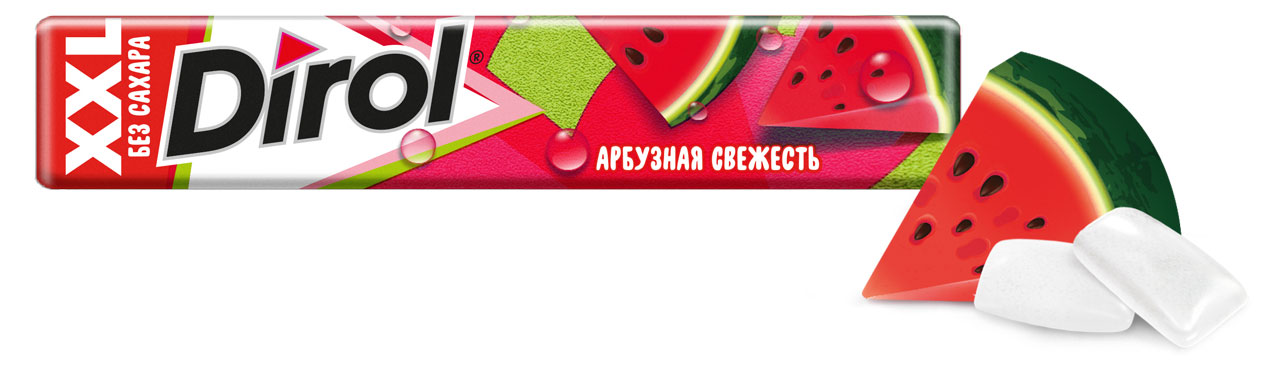 Резинка жевательная Dirol XXL со вкусом арбуза, 19 г