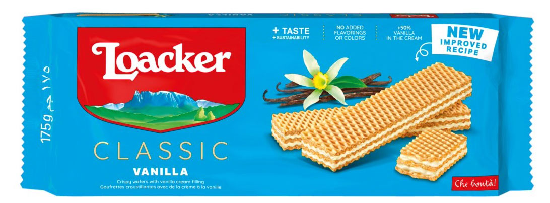 Вафли LOACKER с ванильной начинкой Италия, 175 г