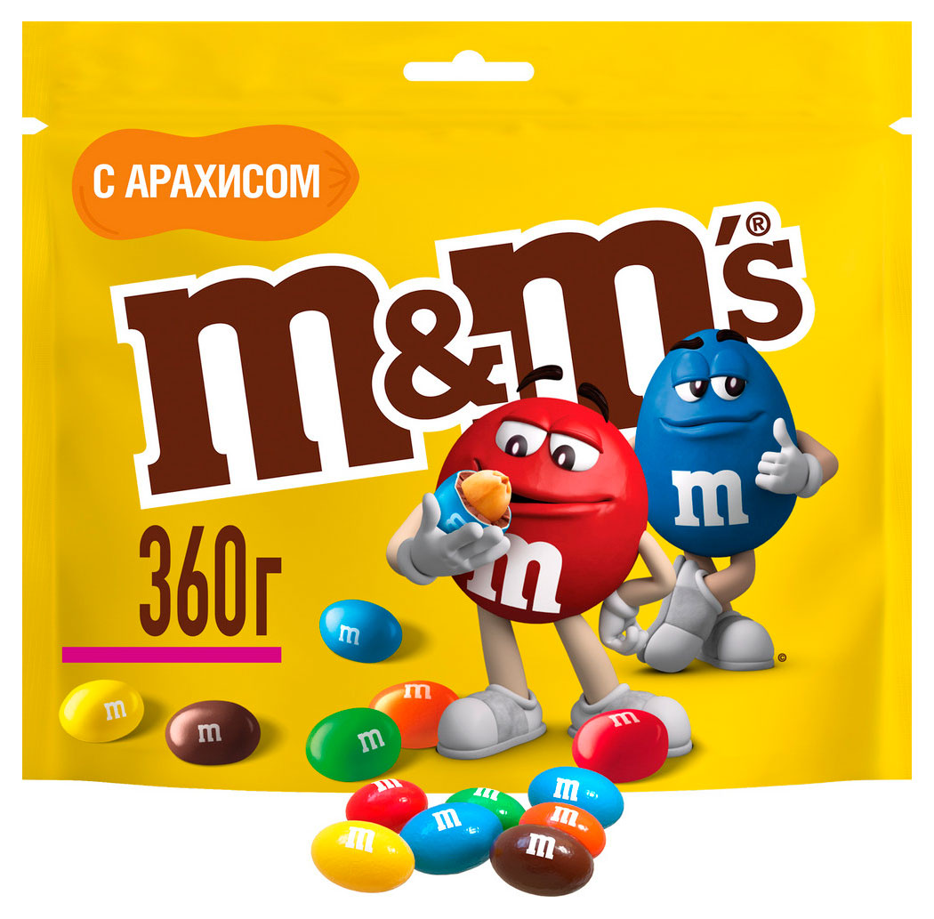 Конфеты M&M's Драже с арахисом и молочным шоколадом для компании, 360 г