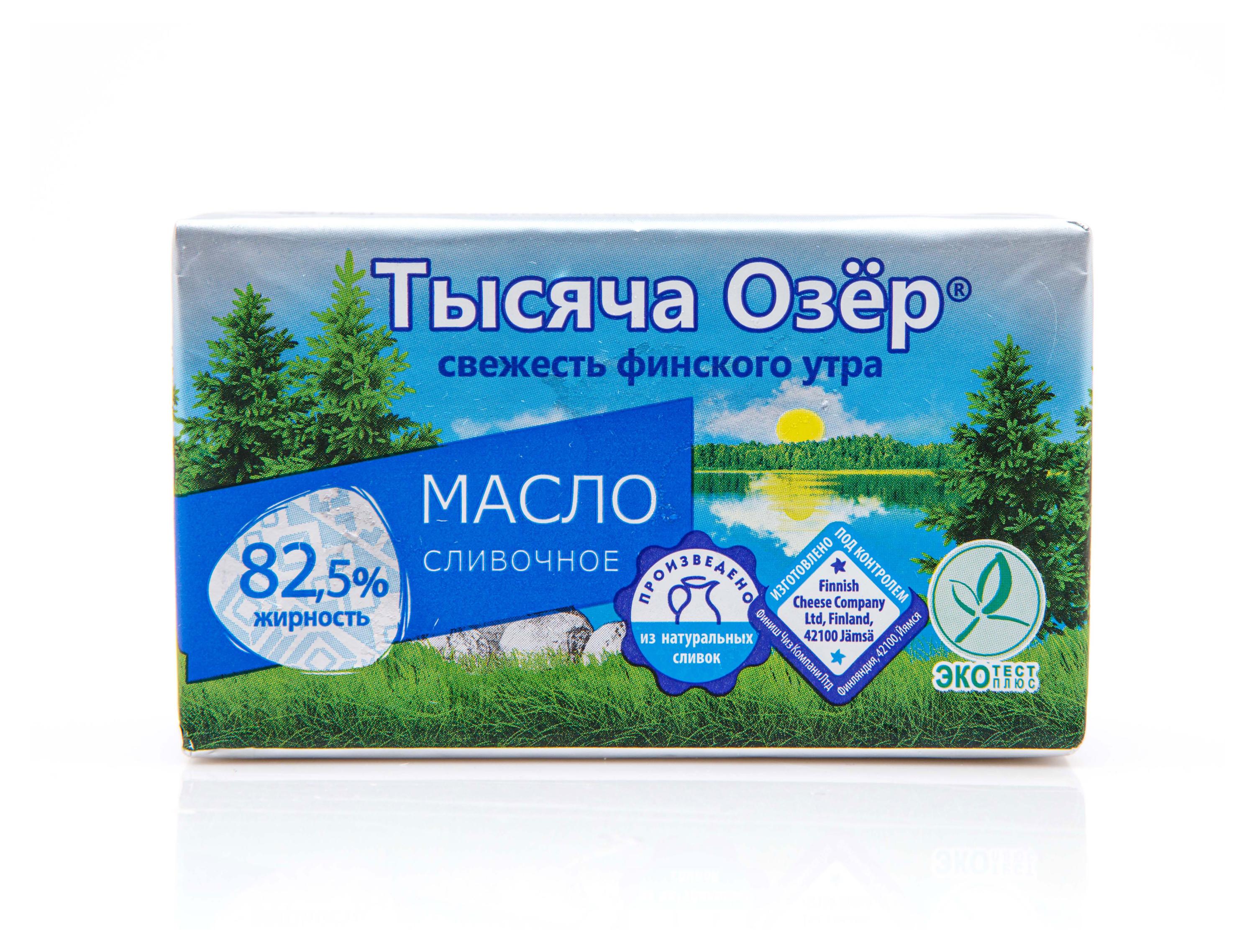 Масло сливочное Тысяча Озер Традиционное брикет 82,5% БЗМЖ, 180 г
