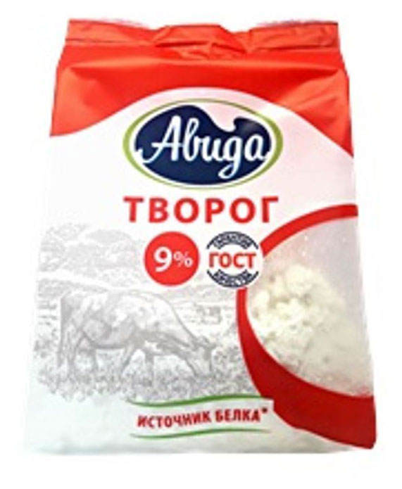 Творог рассыпчатый Авида в пакете 9% ГОСТ БЗМЖ, 300 г