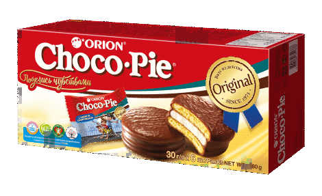 Пирожное бисквитное Orion Choco-Pie Original в шоколадной глазури, 180 г