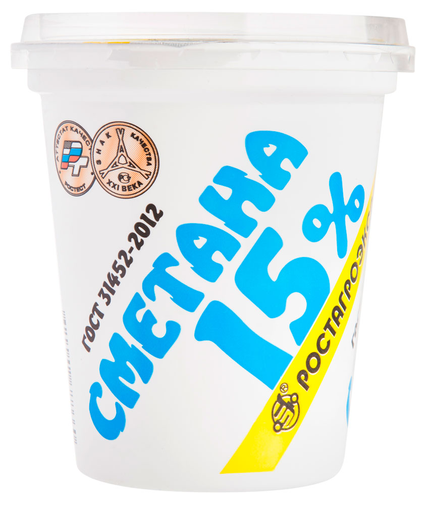 Сметана Ростагроэкспорт 15%, 320 г