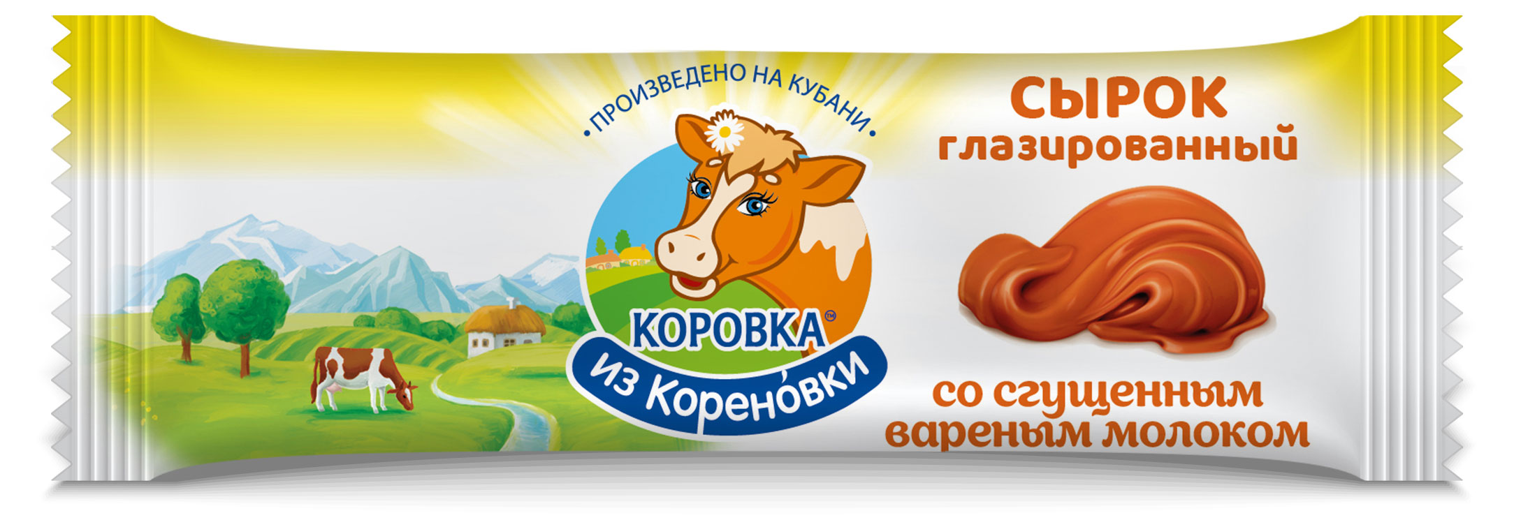 Сырок творожный Коровка из Кореновки глазированный со сгущенным вареным молоком 18% БЗМЖ, 40 г