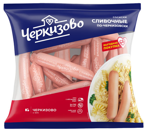 Сосиски вареные Черкизово Сливочные по-черкизовски, ~ 1,7 кг