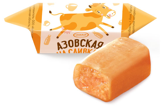 Конфеты Азовская кондитерская фабрика Азовская на сливках, вес